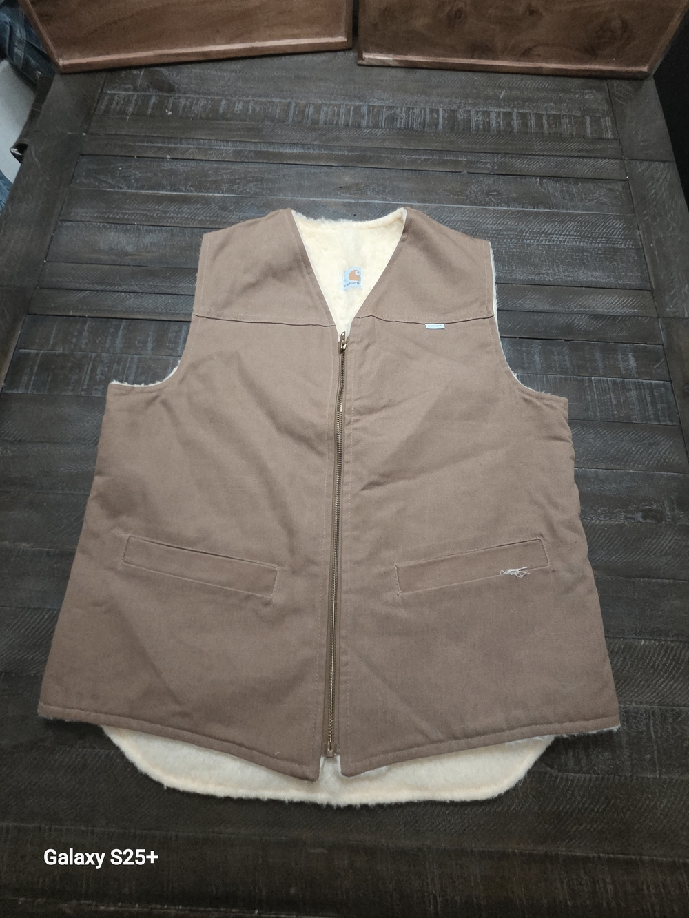 Carhartt Brown Sherpa-Lined Work Vest - Men's